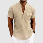 Jake - Men's Cotton Short Sleeve Henley Shirt