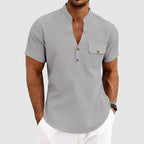 Jake - Men's Cotton Short Sleeve Henley Shirt