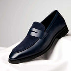 Jason - Leather Mixed Texture Penny Loafers