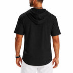 Jasper - Men's Short Sleeve Hooded Henley Shirt