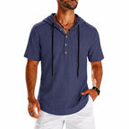 Jasper - Men's Short Sleeve Hooded Henley Shirt