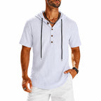 Jasper - Men's Short Sleeve Hooded Henley Shirt