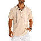 Jasper - Men's Short Sleeve Hooded Henley Shirt