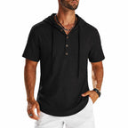 Jasper - Men's Short Sleeve Hooded Henley Shirt
