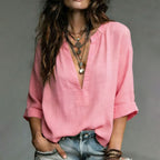 Jocelynn - Women’s Casual V Neck Blouse