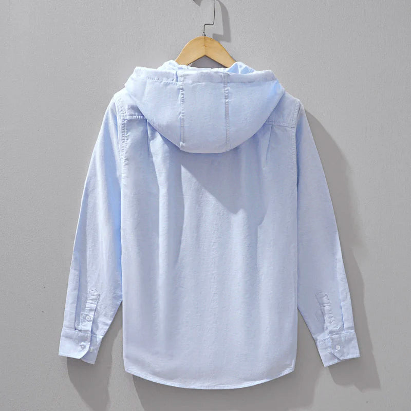 Jordan - Men’s Casual Cotton Shirt with Hood