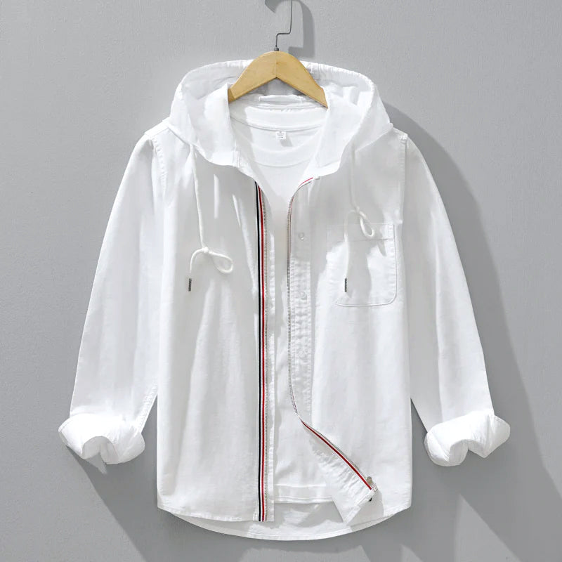 Jordan - Men’s Casual Cotton Shirt with Hood