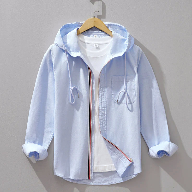 Jordan - Men’s Casual Cotton Shirt with Hood