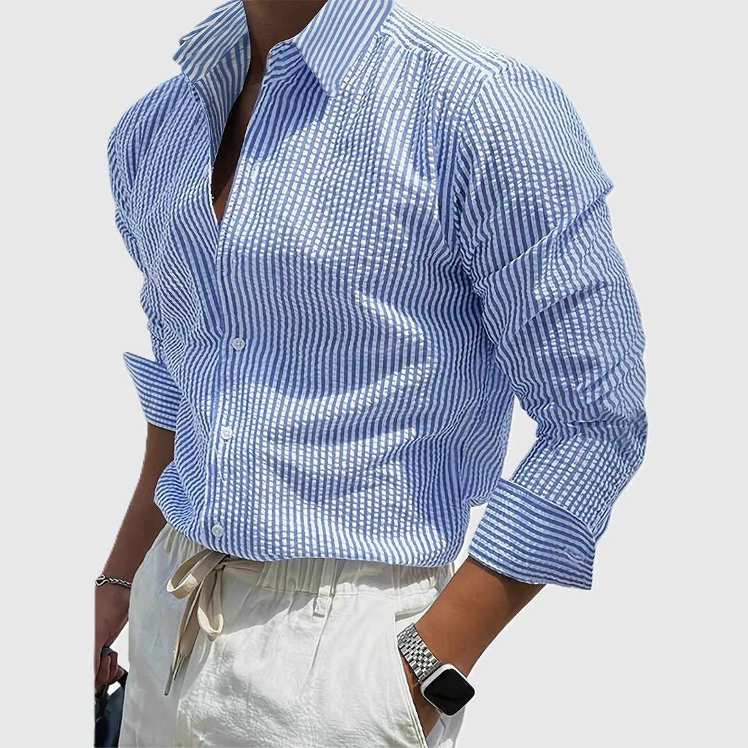 Jordan - Men's Striped Button Down Long Sleeve Shirt