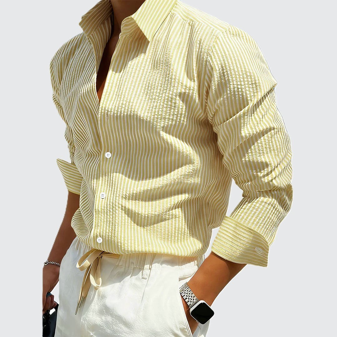 Jordan - Men's Striped Button Down Long Sleeve Shirt