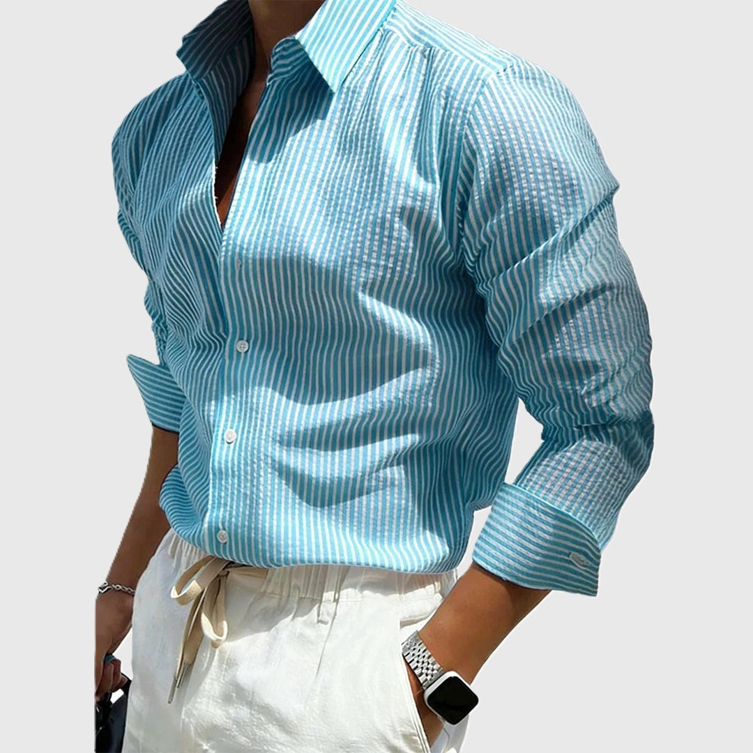 Jordan - Men's Striped Button Down Long Sleeve Shirt