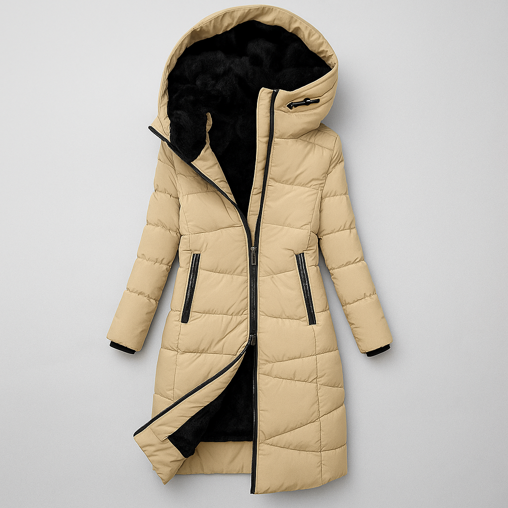 Jovie - Women's Hooded Quilted Puffer Jacket with Faux-Fur Lined Hood