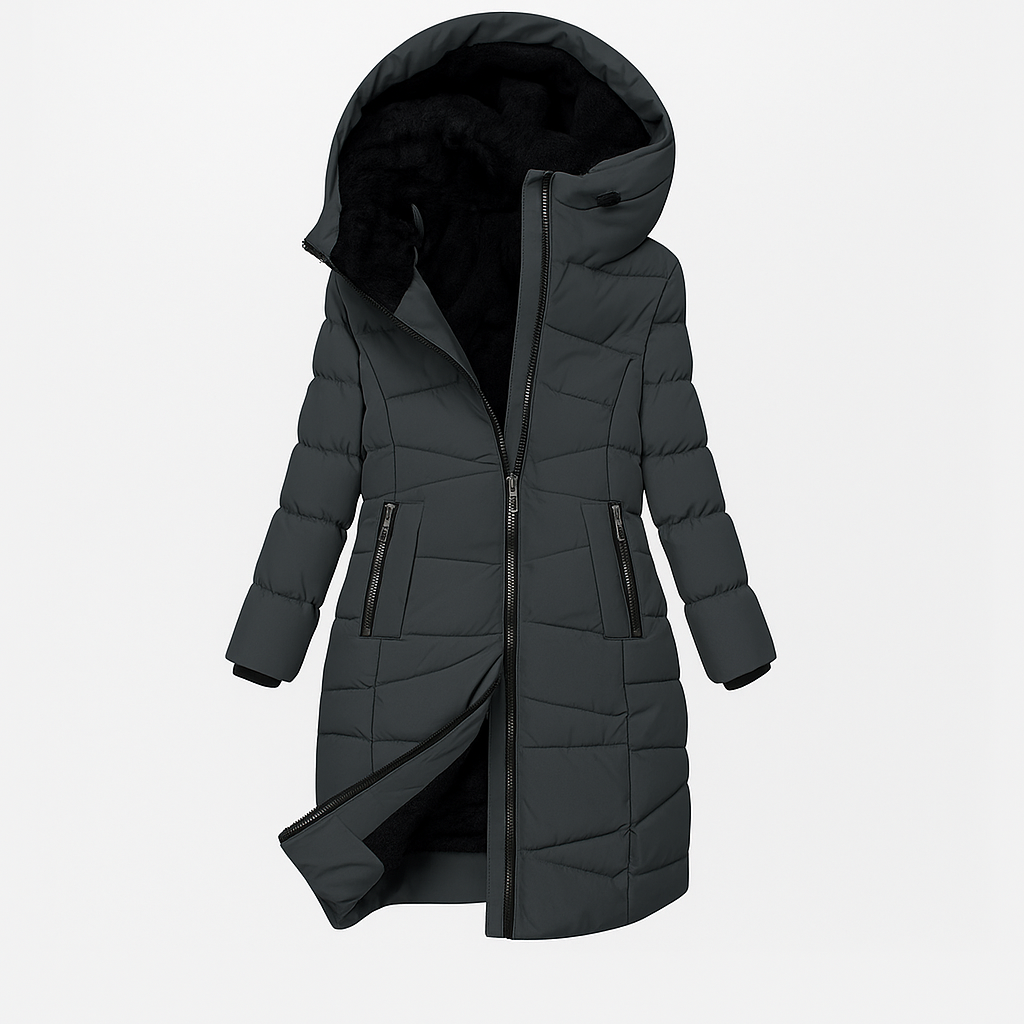 Jovie - Women's Hooded Quilted Puffer Jacket with Faux-Fur Lined Hood