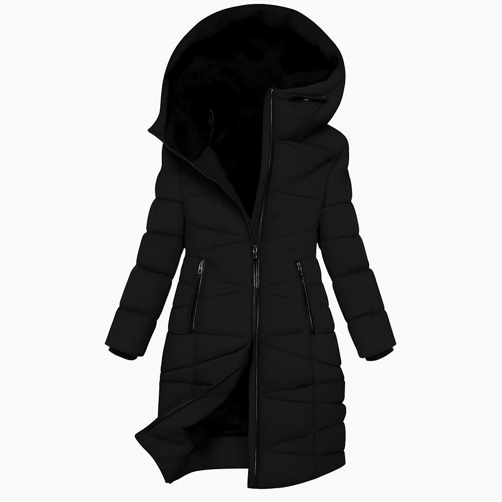 Jovie - Women's Hooded Quilted Puffer Jacket with Faux-Fur Lined Hood