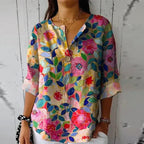 Julia - Women’s Loose Fit Colorful Spring Blouse