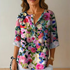 Julia - Women’s Loose Fit Colorful Spring Blouse