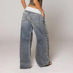 Julia - Women's Relaxed Fit Two-Tone Denim with Comfort Waist