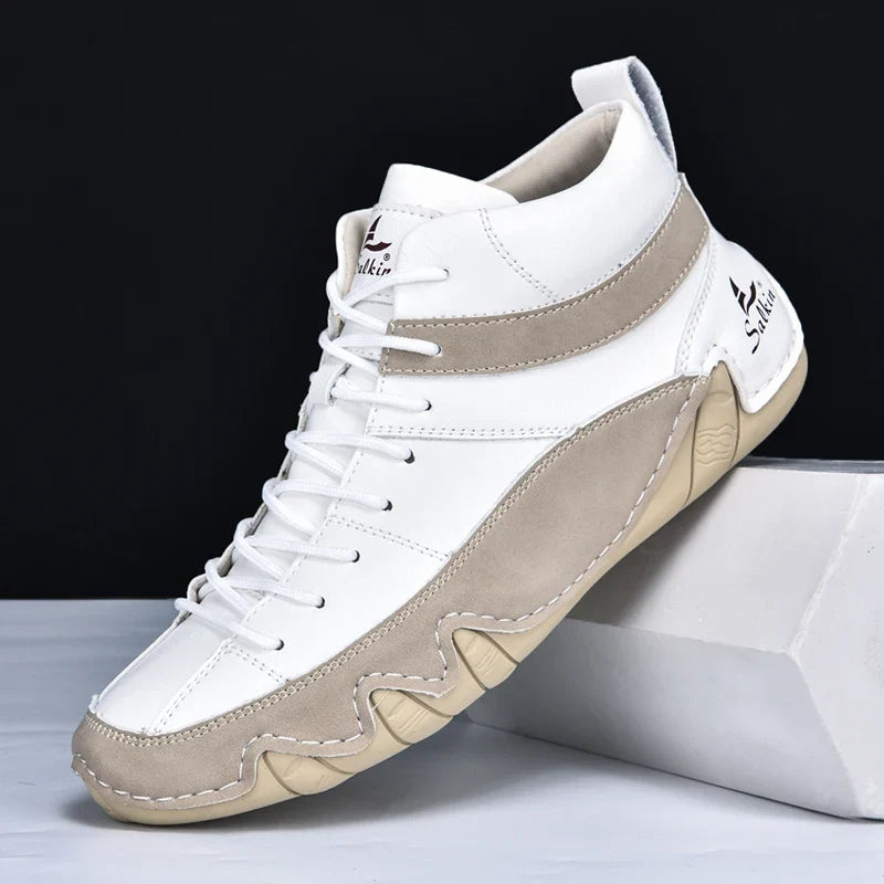 Julian - Men's Lace-Up High-Top Sneakers with Padded Ankle Support