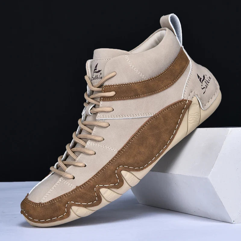 Julian - Men's Lace-Up High-Top Sneakers with Padded Ankle Support