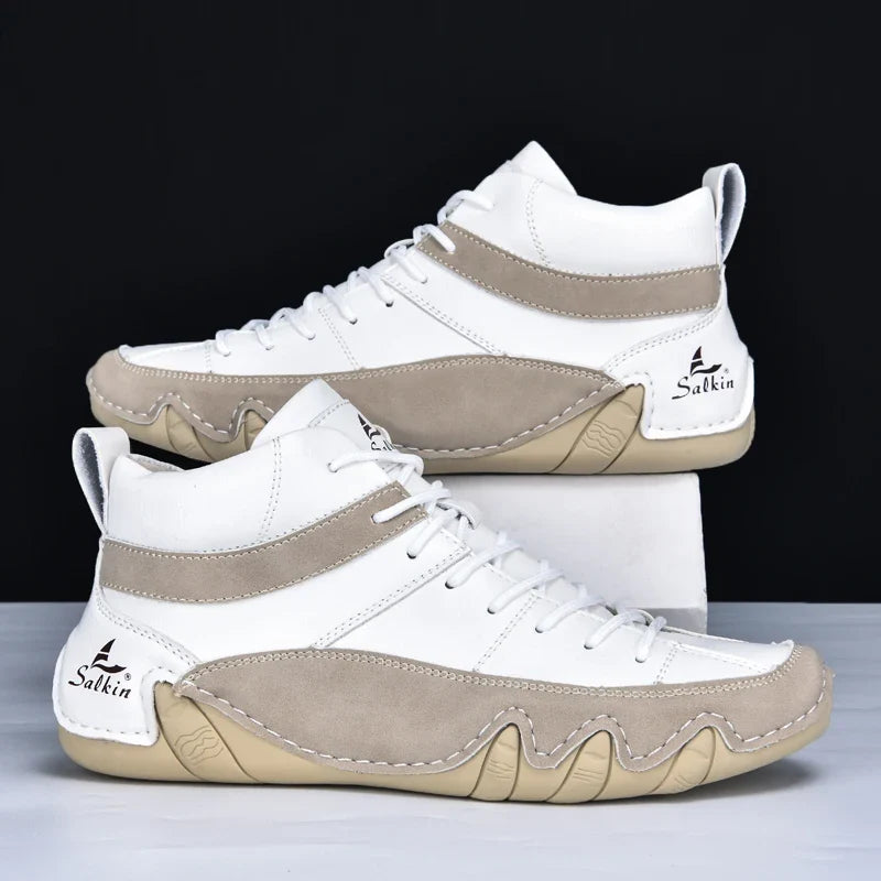 Julian - Men's Lace-Up High-Top Sneakers with Padded Ankle Support