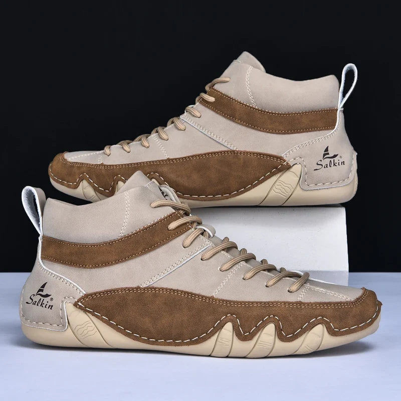 Julian - Men's Lace-Up High-Top Sneakers with Padded Ankle Support