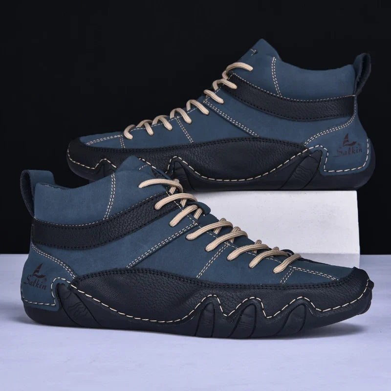 Julian - Men's Lace-Up High-Top Sneakers with Padded Ankle Support
