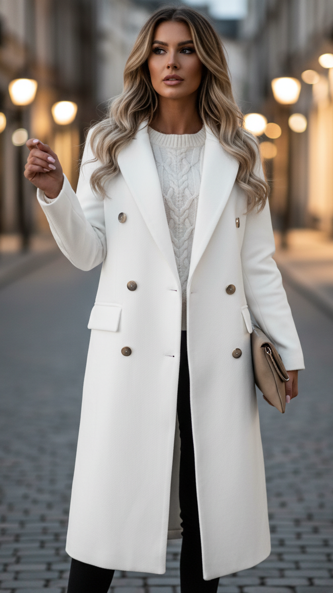 Juvy - Women's Double-Breasted Longline Coat