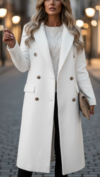 Juvy - Women's Double-Breasted Longline Coat 