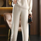 Karen - Women's Collared Knit Pullover and Pants Set
