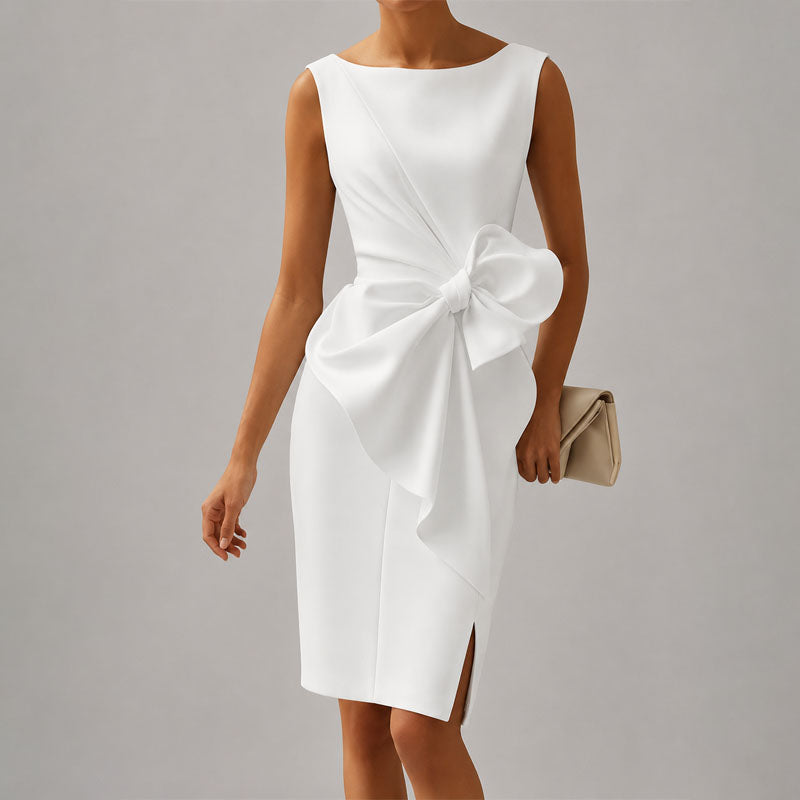 Katalina - Women's Bow Detail Sleeveless Midi Dress