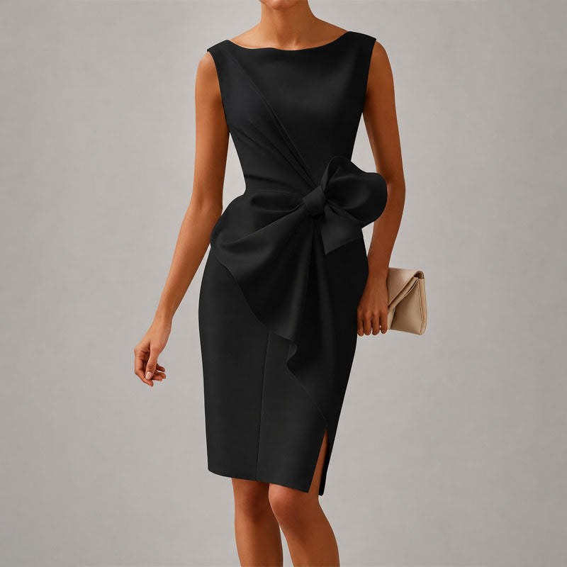 Katalina - Women's Bow Detail Sleeveless Midi Dress