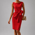 Katalina - Women's Bow Detail Sleeveless Midi Dress