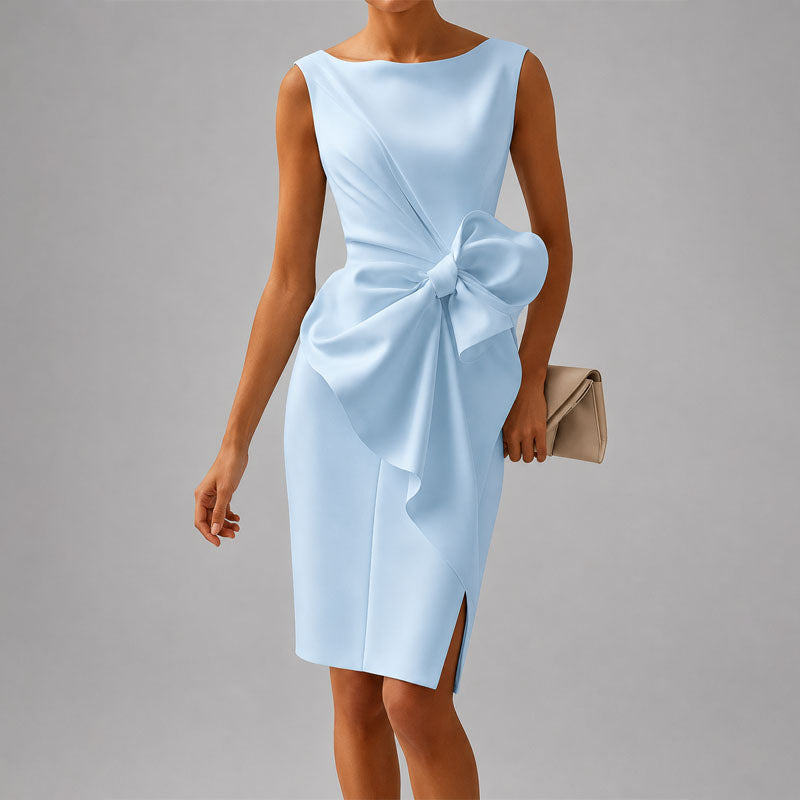Katalina - Women's Bow Detail Sleeveless Midi Dress