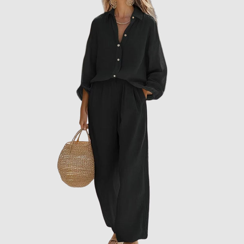 Katherine - Women's Breathable Linen Two-Piece Lounge Set