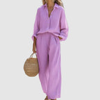 Katherine - Women's Breathable Linen Two-Piece Lounge Set