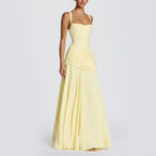Katy - Women's Sweetheart Neck Shirred Maxi Dress