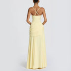 Katy - Women's Sweetheart Neck Shirred Maxi Dress