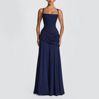 Katy - Women's Sweetheart Neck Shirred Maxi Dress