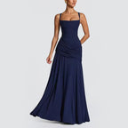 Katy - Women's Sweetheart Neck Shirred Maxi Dress