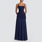 Katy - Women's Sweetheart Neck Shirred Maxi Dress