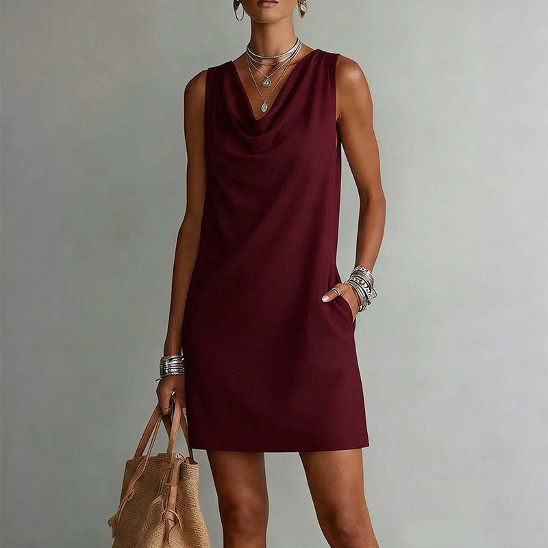 Kayla - Women's Sleeveless Linen Look Mini Dress