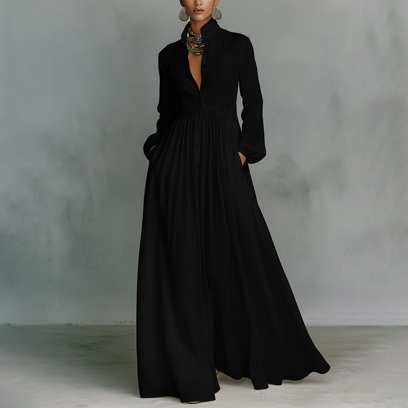 Kaylin - Women's Button-Front Maxi Dress