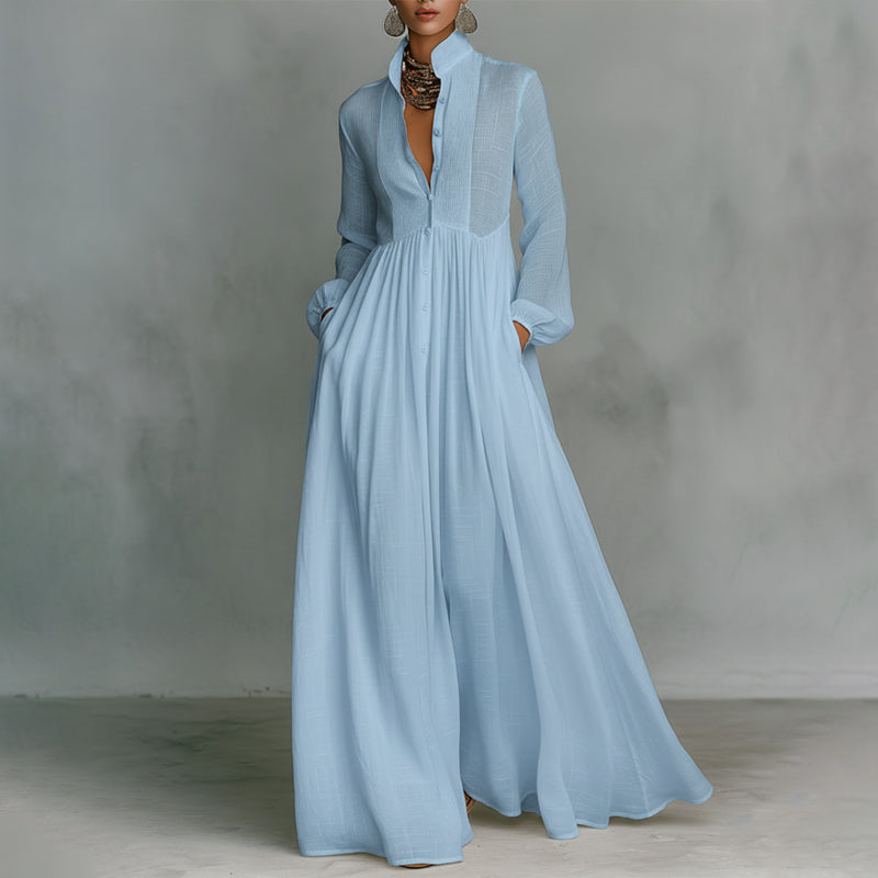 Kaylin - Women's Button-Front Maxi Dress