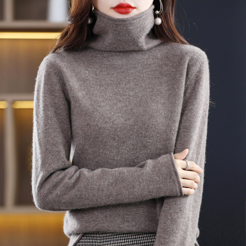 Lisa - Women's Turtleneck Fine-Knit Sweater