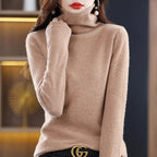 Lisa - Women's Turtleneck Fine-Knit Sweater