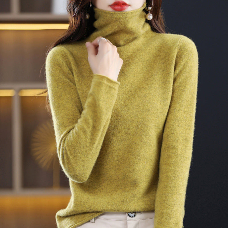 Lisa - Women's Turtleneck Fine-Knit Sweater