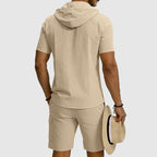 Logan - Men's Hooded Linen Two-Piece Set