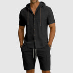 Logan - Men's Hooded Linen Two-Piece Set