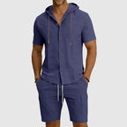 Logan - Men's Hooded Linen Two-Piece Set