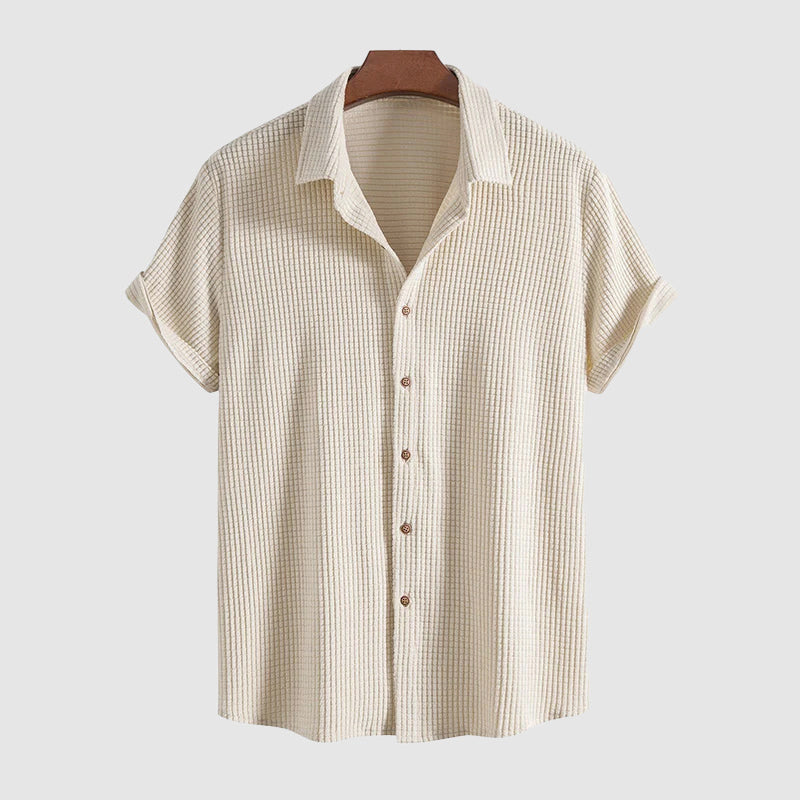 Logan - Men’s Short Sleeve Button Down Shirt Shorts Set